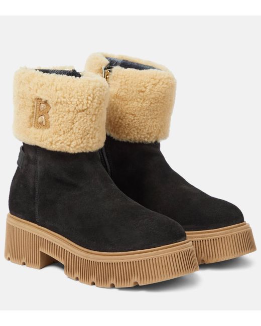 Bogner Black Turin 2b Shearling-lined Suede Ankle Boots