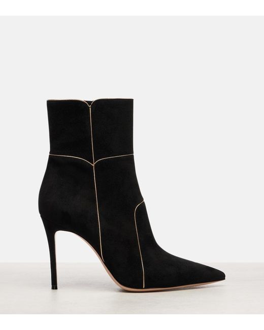 Gianvito Rossi Black 95 Suede Ankle Boots