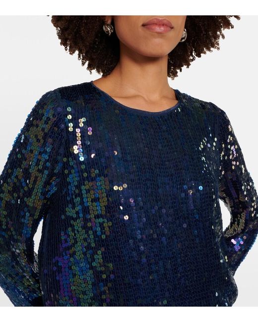 Velvet Blue Evie Sequined Top