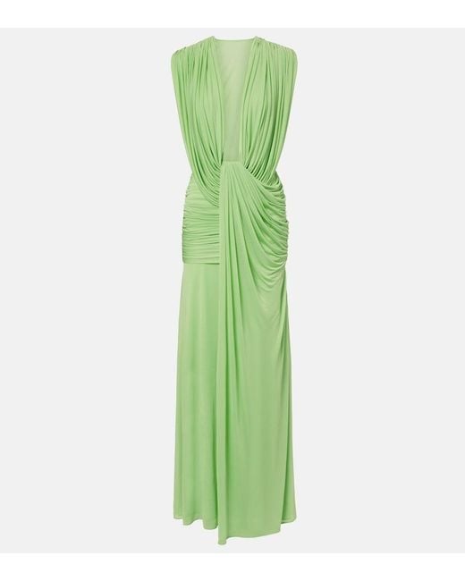 Christopher Esber Green Ripple Draped Jersey Gown