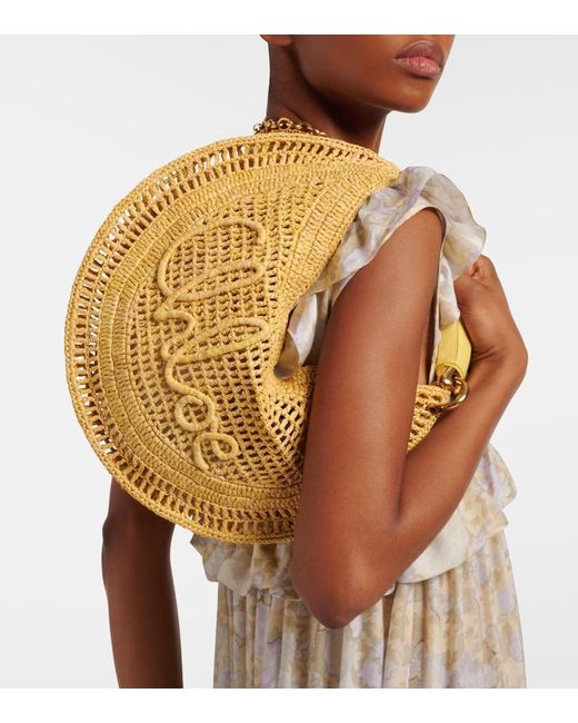 Chloé Yellow Summer Banana Raffia Shoulder Bag