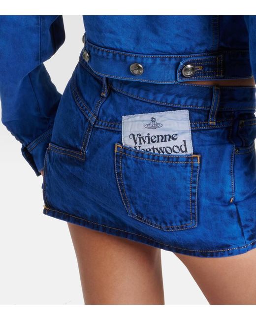 Minifalda de denim de tiro bajo Vivienne Westwood de color Blue