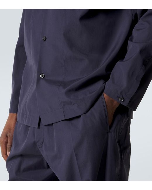 Umit Benan Blue Havana Cotton And Silk Shirt for men
