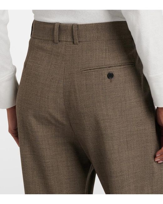 The Row Brown Gianni Wool Straight Pants
