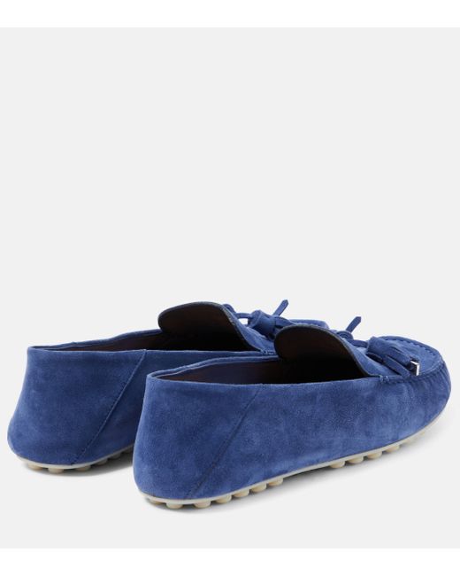 Loro Piana Blue Suede Loafers