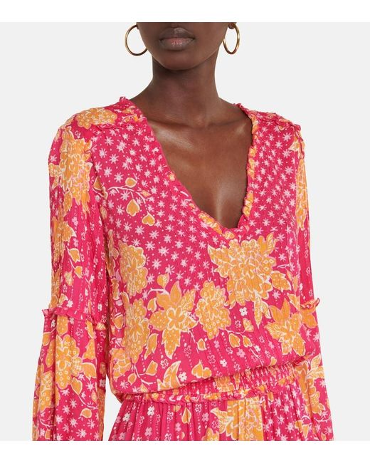Poupette Red Ilona Printed Minidress