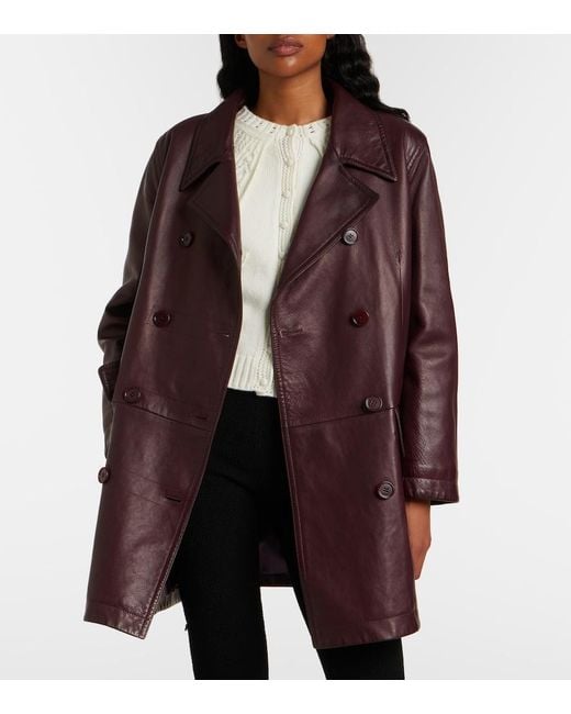 Chloé Red Leather Coat