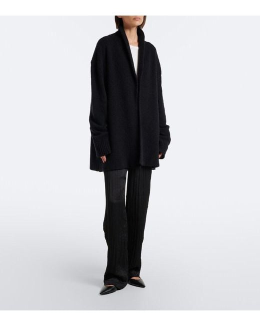 The Row Black Parry Cashmere, Wool, And Silk Cardigan