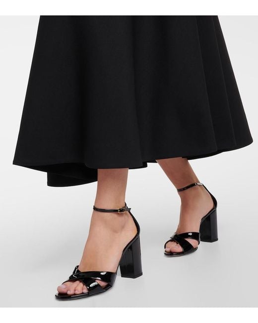Aquazzura Black Divine 85 Patent Leather Sandals