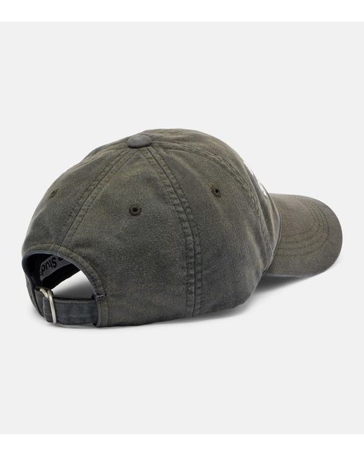 Acne Gray Logo Cotton Twill Baseball Cap