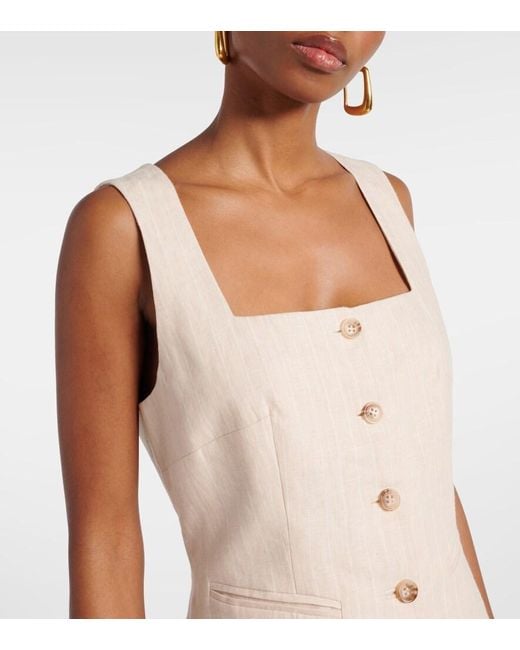 Posse Natural Lucille Pinstripe Linen Vest
