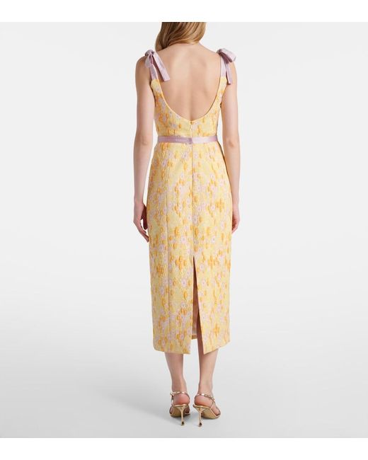 Markarian Metallic Acacia Embroidered Brocade Corset Dress