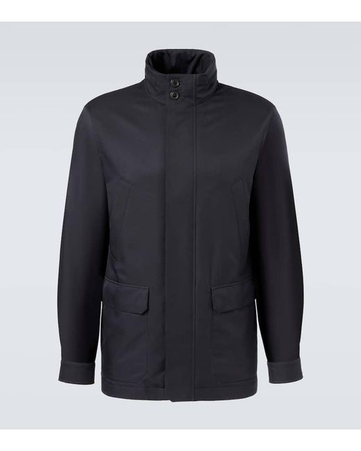 Zegna Blue Twill Field Jacket for men