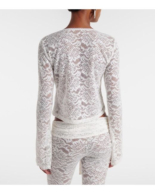 Bananhot White Trista Sheer Lace Cardigan