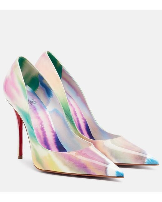 Christian Louboutin Pink Miss Z Printed Patent Leather Pumps