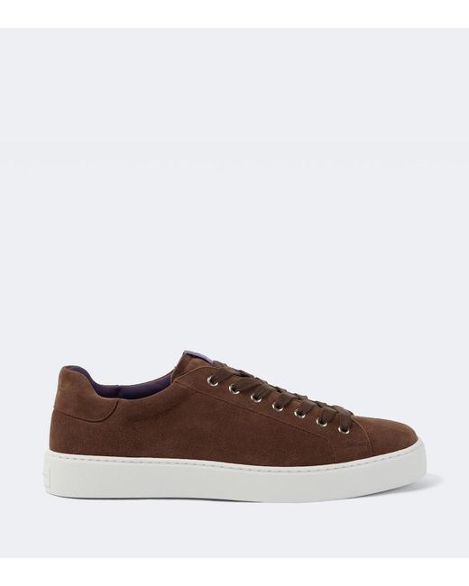 Ralph Lauren Brown Suede Sneakers for men