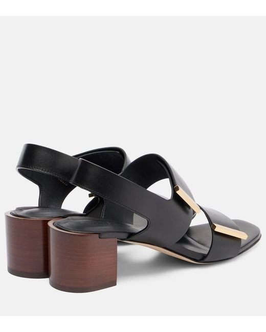 Tod's Black Leather Sandals