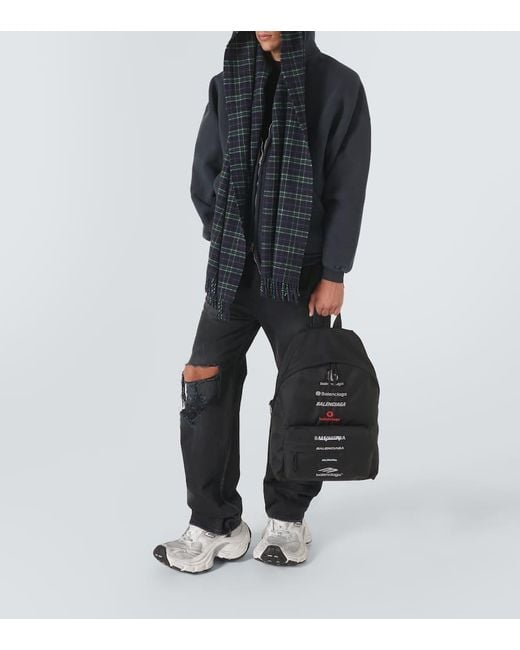 Balenciaga Black Explorer Logo Backpack for men