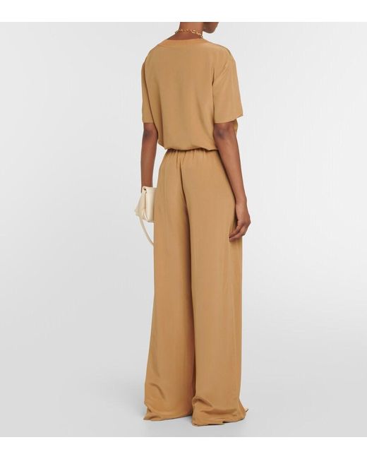 Pantalon Ample Soie Hulin En Crepe De Soie Joseph en coloris Natural