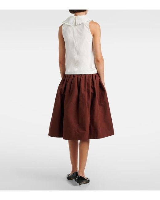 ShuShu/Tong White Ruffled Cotton Top