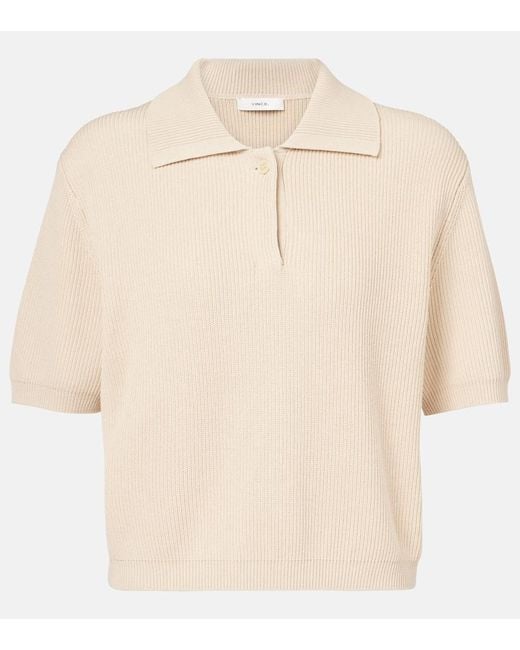 Vince Natural Polohemd Aus Seide Und Baumwolle