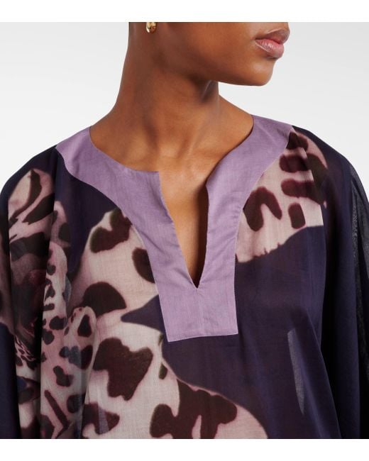 Dries Van Noten Purple Cotton Beach Dress