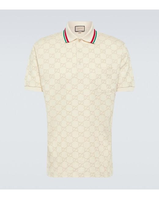 Polo De Piqué De Algodón Con Gg, Talla Gucci de hombre de color Natural