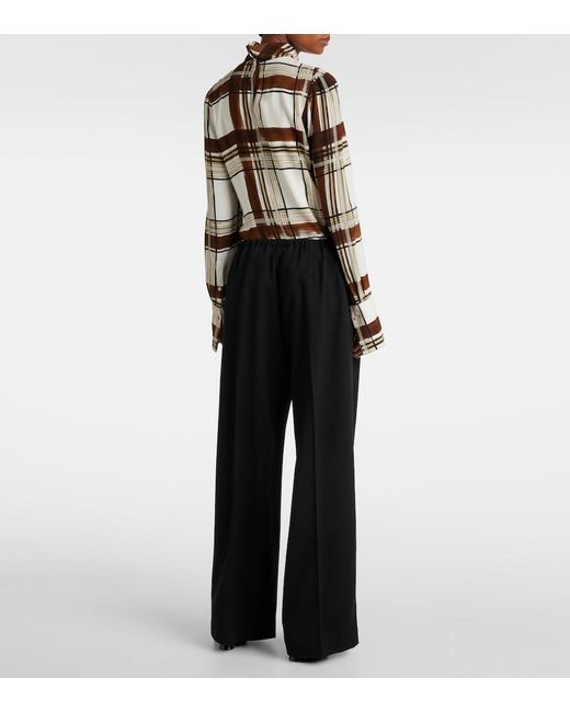 Dries Van Noten Black Wool Straight Pants