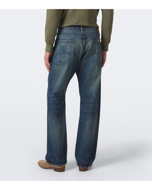 RRL Blue Straight Jeans for men