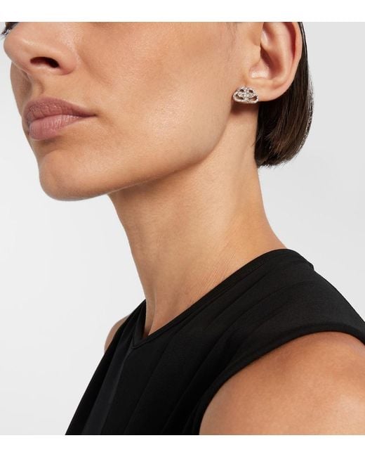 Balenciaga White Bb Embellished Earrings