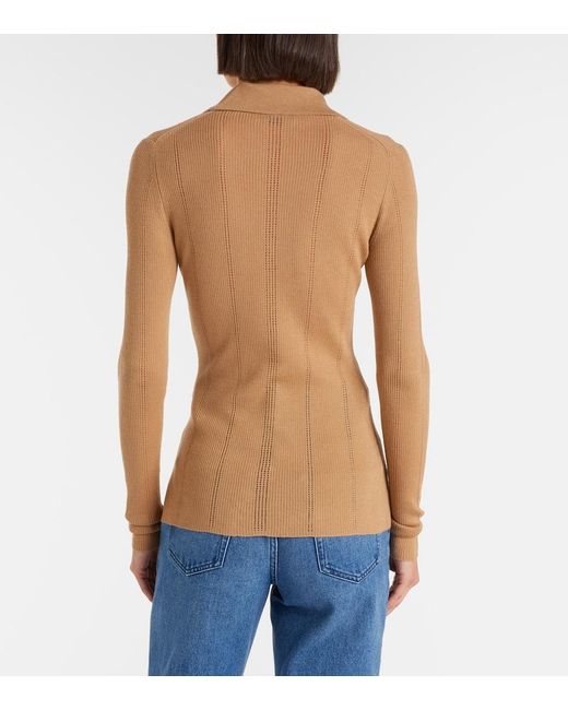 Gabriela Hearst Brown Sophia Wool Polo Sweater