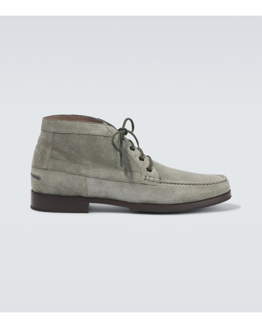 Manolo Blahnik Gray Rhinebeck Suede Desert Boots for men