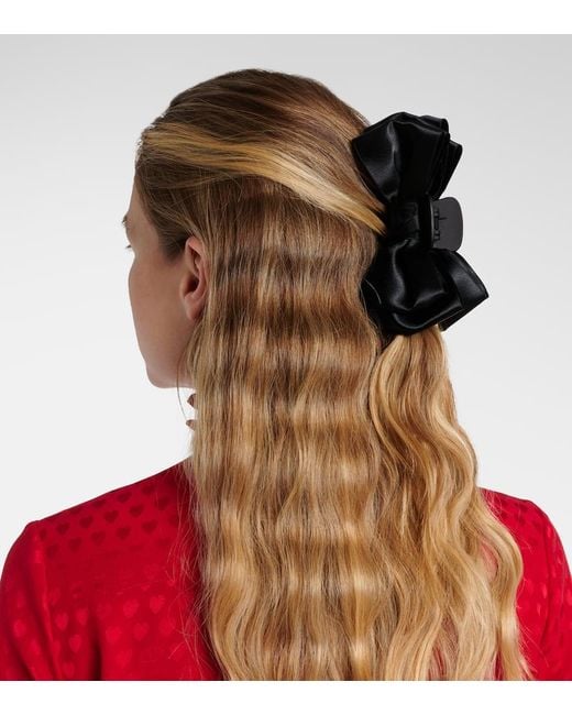 Jennifer Behr Blue Agatha Satin Ribbon Hair Clip