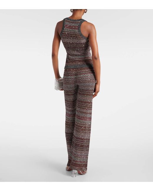 Tank top a rayas con lentejuelas Missoni de color Brown