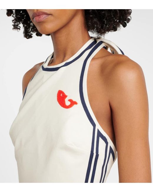 ALÉMAIS White Bedrucktes Minikleid Marine Aus Baumwolle