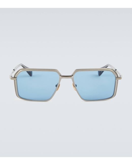 Jacques Marie Mage Blue Vasco Rectangular Sunglasses for men
