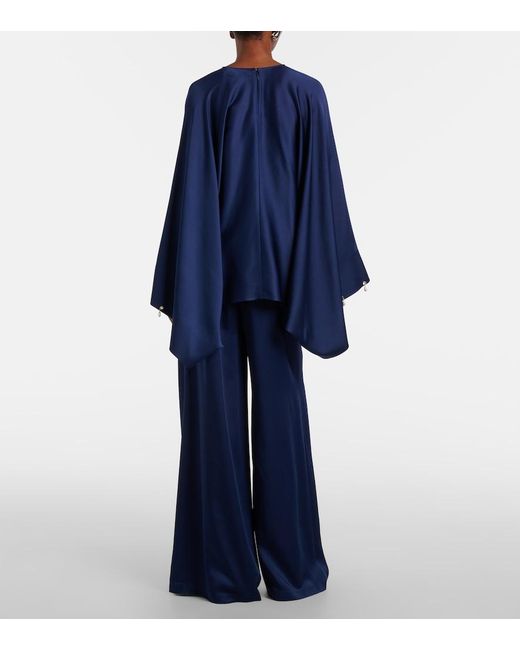 Stella McCartney Blue Satin Wide-Leg Pants