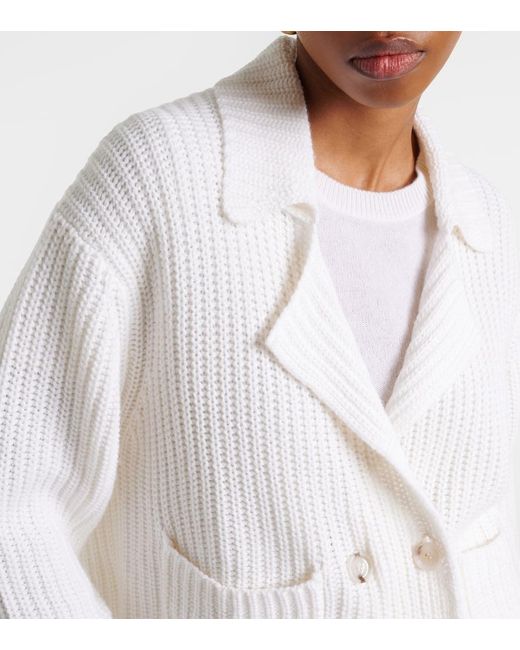 Jardin Des Orangers White Cotton And Cashmere Cardigan
