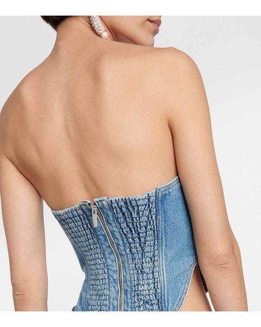 Bustier En Denim Magda Butrym de color Blue