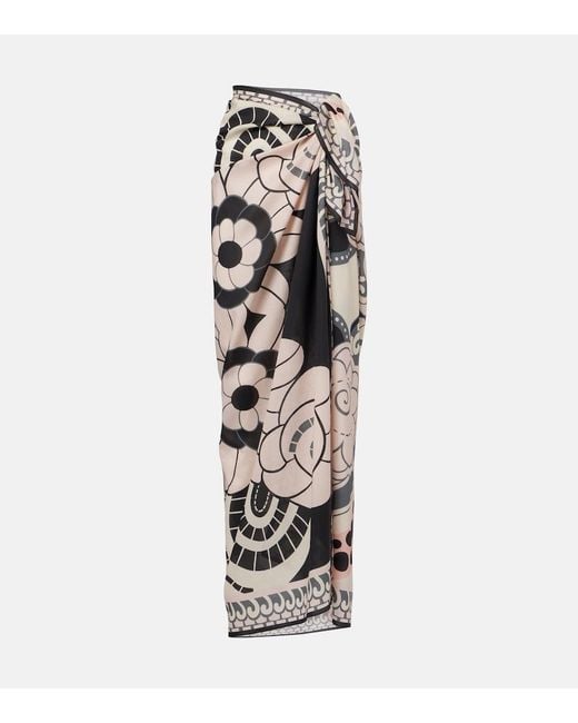 LaDoubleJ White Printed Cotton Beach Cover-Up