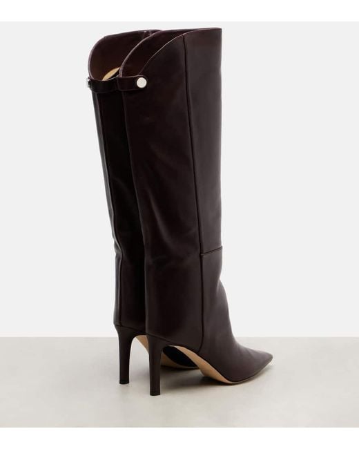 Jimmy Choo Brown Alizze 85 Leather Knee-High Boots