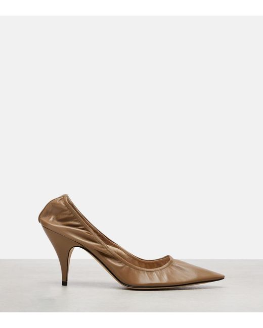 The Row Brown Liisa 80 Leather Pumps