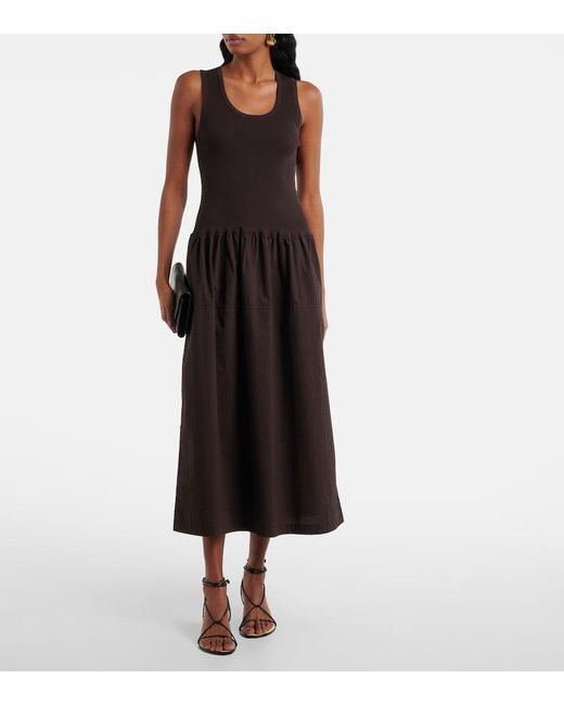 Proenza Schouler Black Label Malia Jersey And Poplin Midi Dress