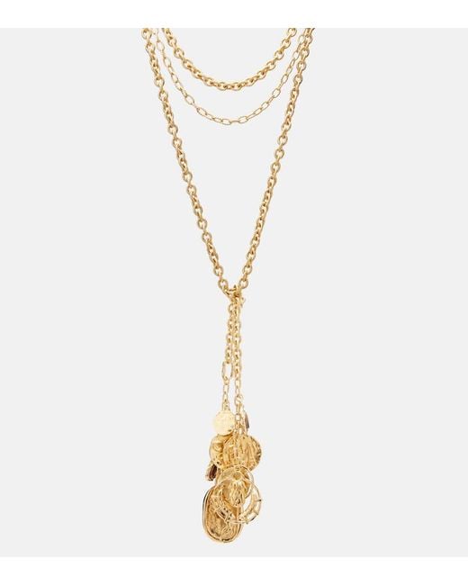 Collar Con Colgante De Cadena Chloé de color Metallic