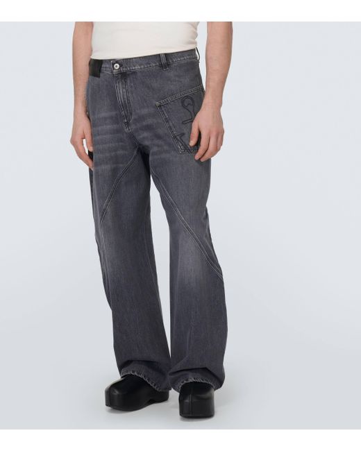 J.W. Anderson Gray Twisted Workwear Wide-leg Jeans for men