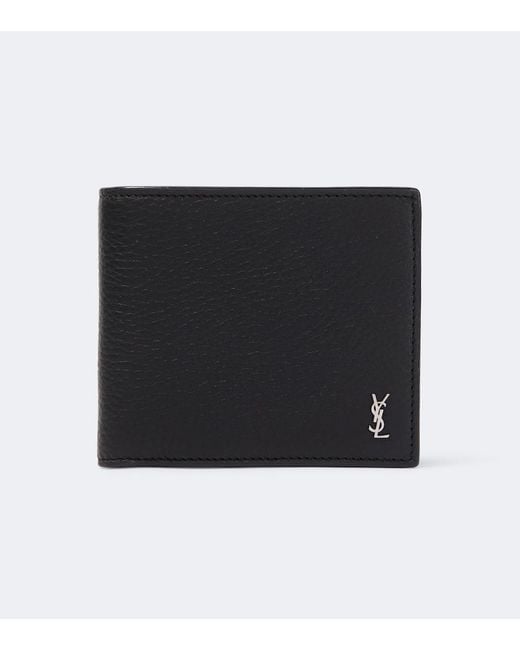 Saint Laurent Black Tiny Cassandre East/West Leather Wallet for men