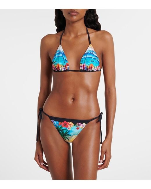Dolce & Gabbana Blue Floral Bikini