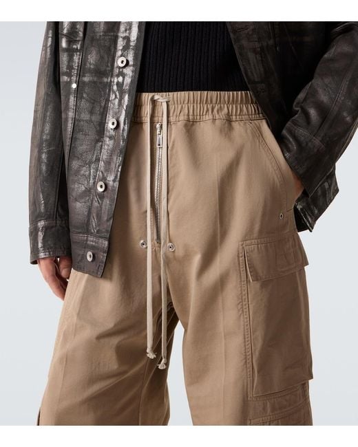 Rick Owens Natural Drkshdw Cotton Flannel Cargo Pants for men