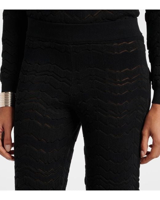 Missoni Black Gerade Hose Aus Haekelstrick