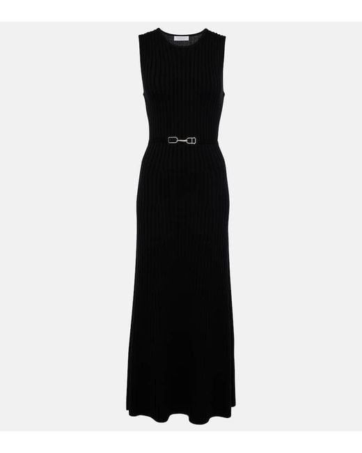 Gabriela Hearst Black Meier Wool And Cashmere Maxi Dress